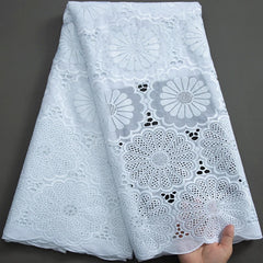 African Lace Fabric 2023 Latest 3286 Swiss Voile Lace Fabric with Rhinestones for Sewing Nigeria Bridal Wedding Dresses