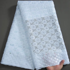 Swiss Voile Lace Fabric with Crystal 2023 High Quality 3299 African Cotton Lace Fabric for Luxury Bridal Wedding Dress