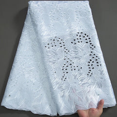 African Lace Fabric 2023 High Quality 5 Yards Swiss Voile Lace Fabric with Stones for Sewing Wedding Party Dresses