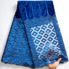 French Velvet Lace Fabric With Sequins African Lace Fabric Material For Wedding Party Dresses