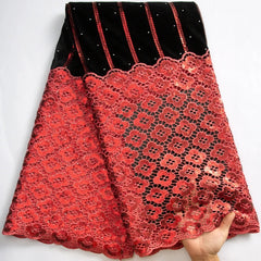 French Velvet Lace Fabric With Sequins African Lace Fabric Material For Wedding Party Dresses