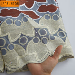 African Lace Fabric With Stones Embroidery Swiss Voile Lace In Switzerland High Quality Dubai Cotton