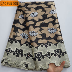 African Lace Fabric With Stones Embroidery Swiss Voile Lace In Switzerland High Quality Dubai Cotton