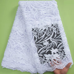 Nigerian Party African Bridal Lace Fabric Sequin Lace Fabric Embroidery Milk Silk Lace Color Fabric