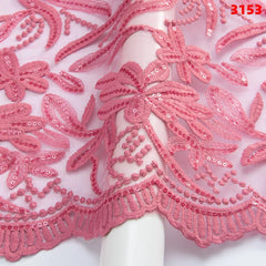 Nigerian Party African Bridal Lace Fabric Sequin Lace Fabric Embroidery Milk Silk Lace Color Fabric