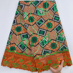 African Guipure Cord Lace Fabric Nigerian Wax Lace with Sequins