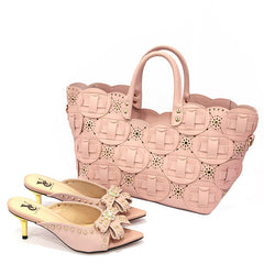 Rivet Style Women Shoes and Bag to Match in Color matching High Quality Nigerian Design Matching Shoes and Bag