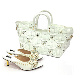 Rivet Style Women Shoes and Bag to Match in Color matching High Quality Nigerian Design Matching Shoes and Bag