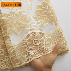 Sheer Bright Embroidery Floral Fabric