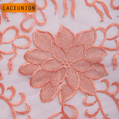 Sheer Bright Embroidery Floral Fabric