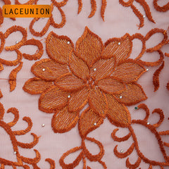 Sheer Bright Embroidery Floral Fabric