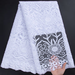 African French Tulle MIilk Silk Lace Fabric with Sequins High Quality French Mesh Lace for Nigeria Bridal Dresses